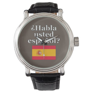 Reloj De Pulsera ¿Hablas español? Bandera