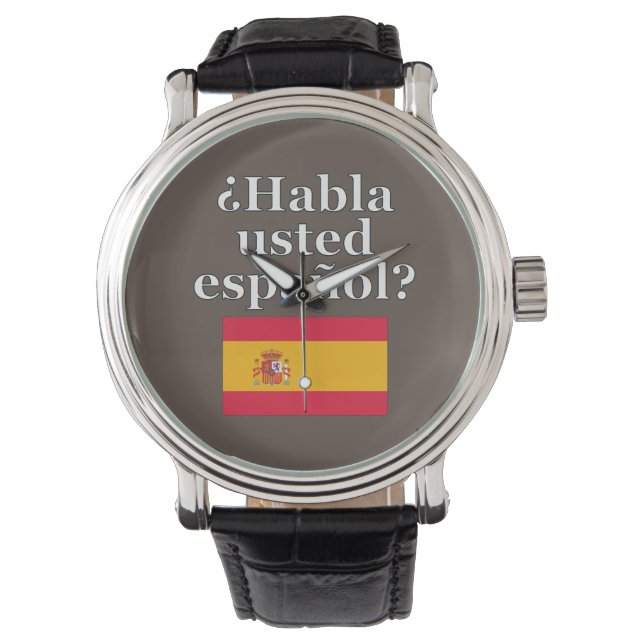 Reloj De Pulsera ¿Hablas español? Bandera (Anverso)
