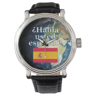Reloj De Pulsera ¿Hablas español? Bandera y Tierra