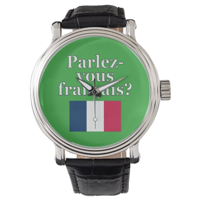 Reloj De Pulsera ¿Hablas francés? Bandera (Anverso)
