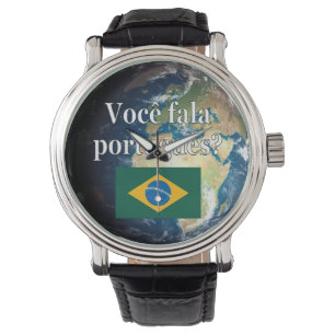 Reloj De Pulsera ¿Hablas portugués? Portugués. Bandera y Tierra