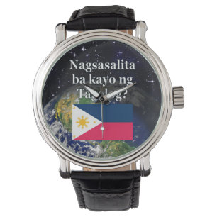 Reloj De Pulsera ¿Hablas tagalo? en tagalo. Bandera y Tierra