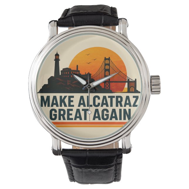 Reloj De Pulsera Hacer a Alcatraz grande de nuevo divertido (Anverso)