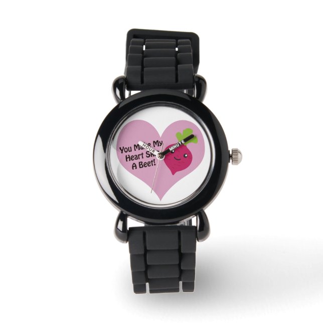Reloj De Pulsera Haces Que Mi Corazón Salte Una remolacha (Anverso)