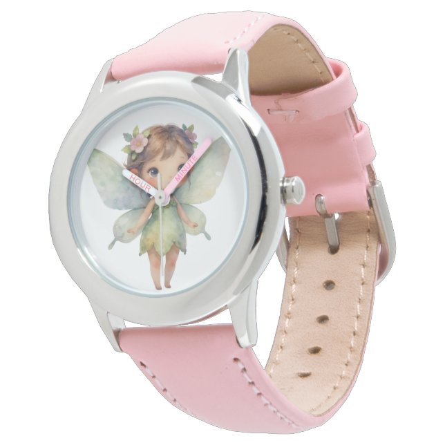 Reloj De Pulsera Hada del Bosque Encantado: Sprite verde pastel (Angular)