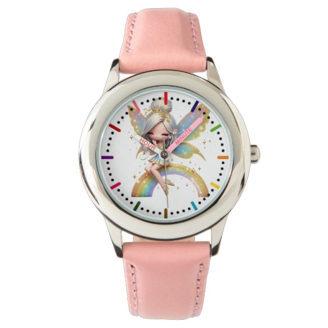 Reloj De Pulsera Hada sentada en un arcoiris  (Anverso)