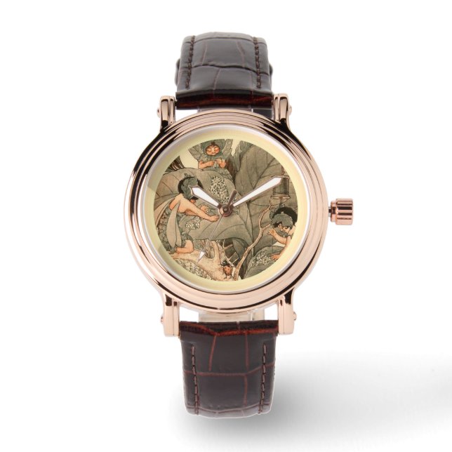 Reloj De Pulsera Hadas de las Hojas Reparando Hojas (Anverso)