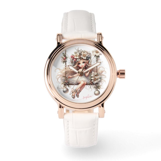 Reloj De Pulsera Hadas de Navidades blancos (Anverso)