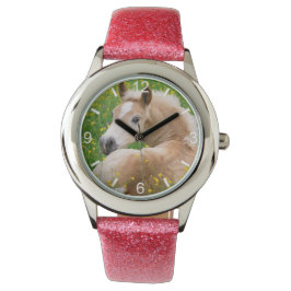 Reloj De Pulsera Haflinger Horse Cute Foal en placa de marcado con 