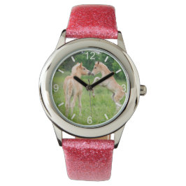 Reloj De Pulsera Haflinger Horses Cute Foals Funny Photo dial plate