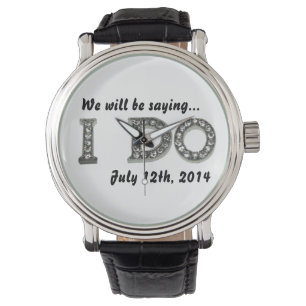 Reloj De Pulsera Hago Boda Bling Save the Date Watch