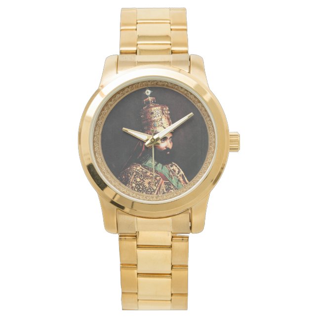 Reloj De Pulsera Haile Selassie - Jah Rastafari Roots Watch (Anverso)