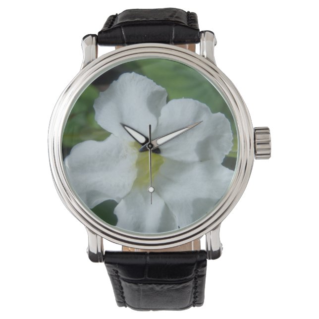 Reloj De Pulsera Hallan flor tropical blanca en Fiyi (Anverso)