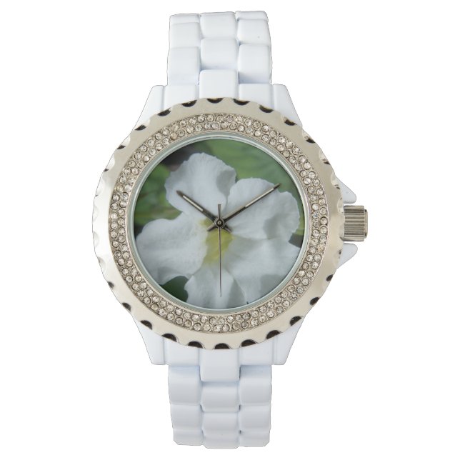 Reloj De Pulsera Hallan flor tropical blanca en Fiyi (Anverso)