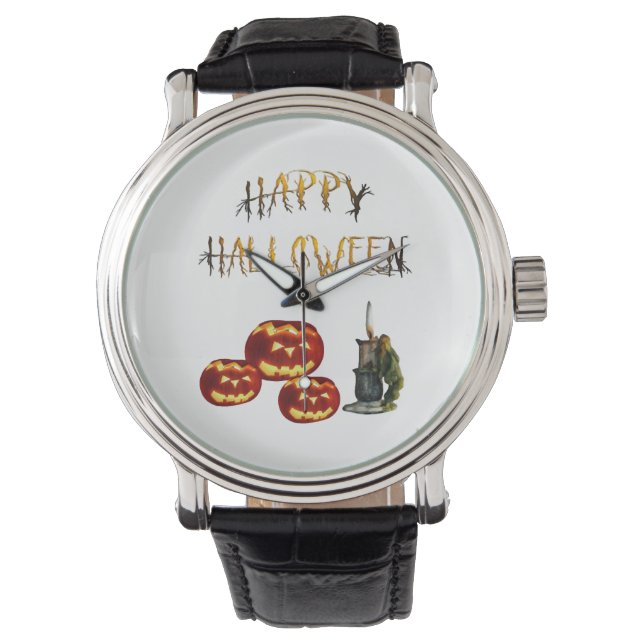 Reloj De Pulsera Halloween de calabaza (Anverso)