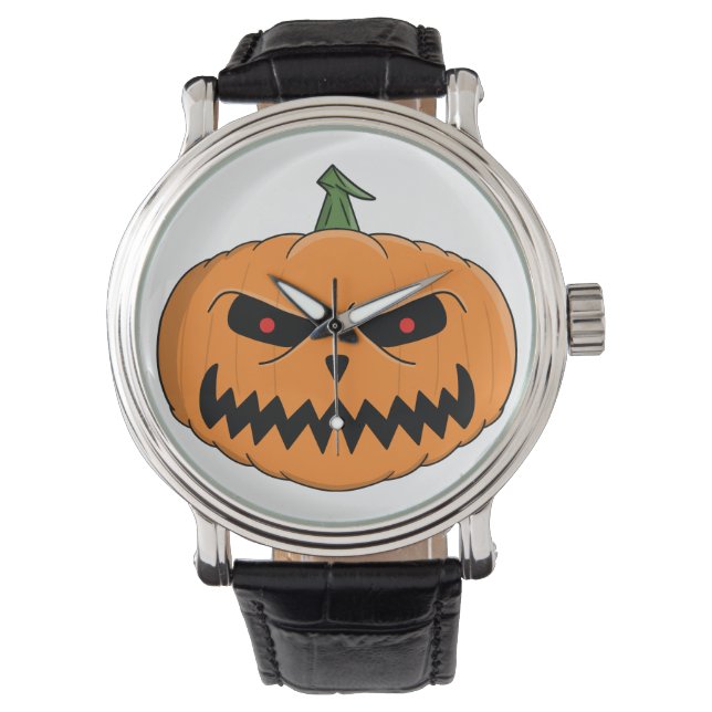 Reloj De Pulsera Halloween de Menacing Jack O'Lantern (Anverso)