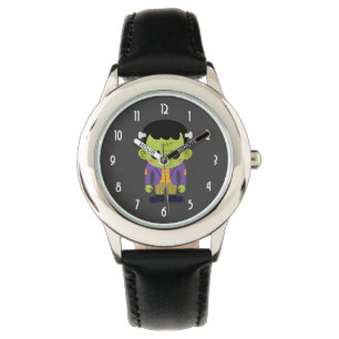Reloj De Pulsera Halloween de Monstruo Frankenstein Verde