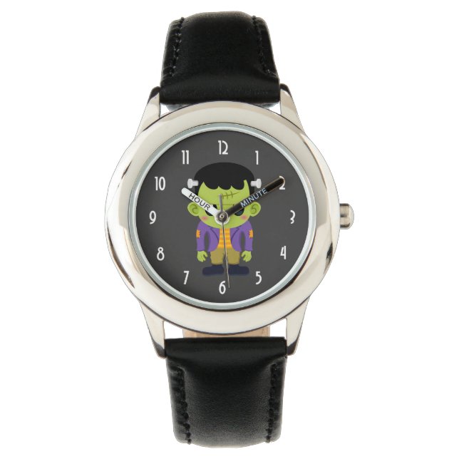 Reloj De Pulsera Halloween de Monstruo Frankenstein Verde (Anverso)