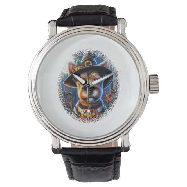 Reloj De Pulsera Halloween de Perro Terrier (Anverso)