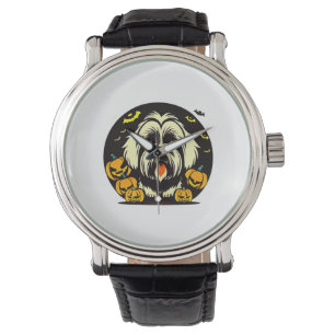 Reloj De Pulsera Halloween del perro Apso Lhasa