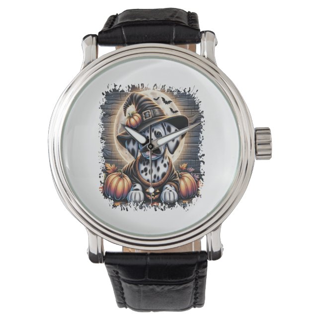 Reloj De Pulsera Halloween del perro de Dalmacia (Anverso)