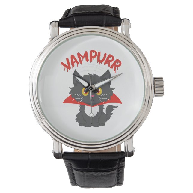 Reloj De Pulsera Halloween del vampiro del gato (Anverso)