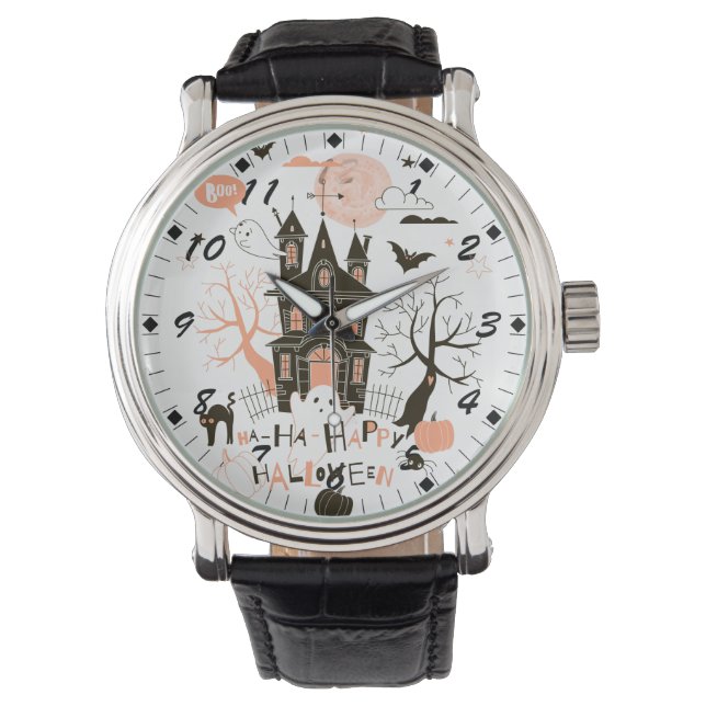 Reloj De Pulsera Halloween feliz casa embrujada (Anverso)
