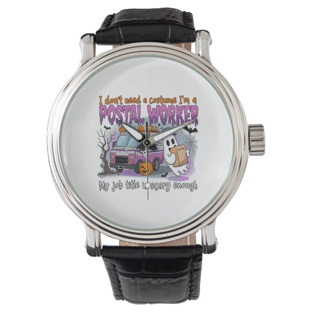 Reloj De Pulsera Halloween Ghost, trabajador postal (Anverso)