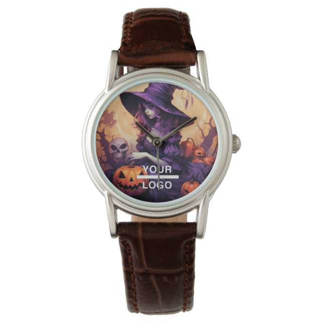 Reloj De Pulsera Halloween Horror Witch Business Logo Watch (Anverso)