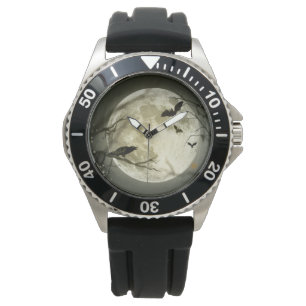 Reloj De Pulsera Halloween Moon Spooky Crows