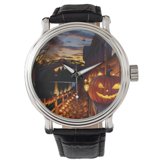 Reloj De Pulsera Halloween Paisaje Cuatro (Anverso)