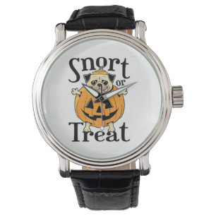 Reloj De Pulsera Halloween Pug