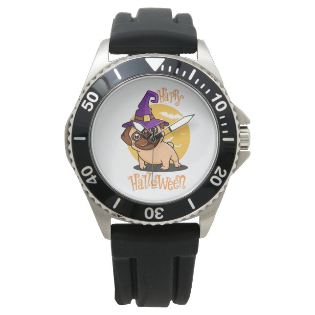 Reloj De Pulsera Halloween Puggy Watch (Anverso)