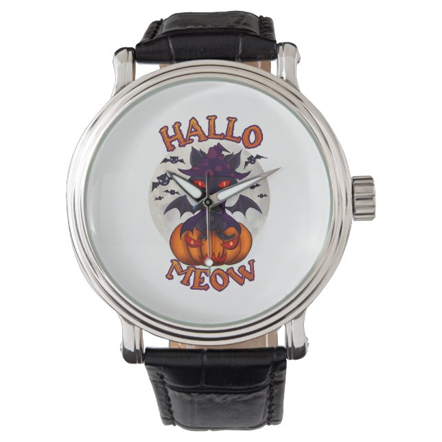 Reloj De Pulsera Halloween Pumpkin Catoween (Anverso)
