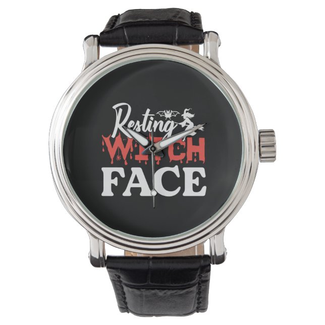 Reloj De Pulsera Halloween Resting Witch Factura Cumpleaños (Anverso)