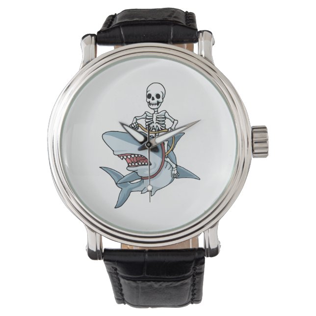 Reloj De Pulsera Halloween Skeleton Shark regalo de Halloween (Anverso)