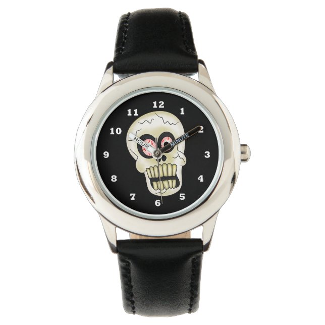 Reloj De Pulsera Halloween Skull personalizado niños mira (Anverso)