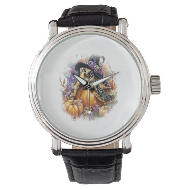 Reloj De Pulsera Halloween sobre el mar de las tortugas marinas (Anverso)