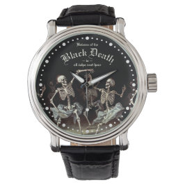 Reloj De Pulsera Halloween sobre la muerte negra bailando esqueleto