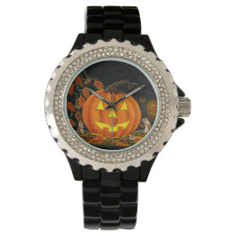 Reloj De Pulsera Halloween, watch, Jack-O-Lanterns, chipmunks, otoñ