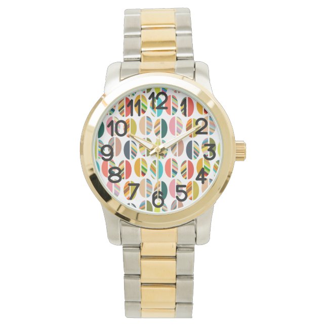 Reloj De Pulsera Halnos ovalados a rayas (Anverso)