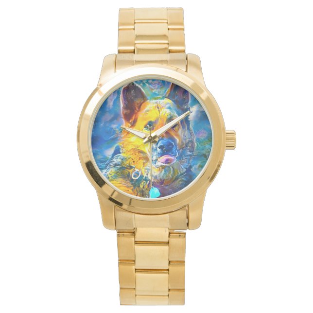 Reloj De Pulsera Halo: Retrato de un pastor alemán (Anverso)