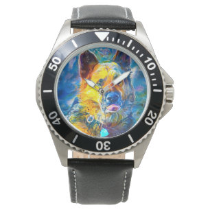 Reloj De Pulsera Halo: Retrato de un pastor alemán