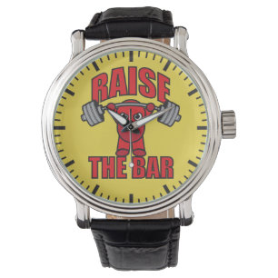 Reloj De Pulsera Halterofilia - Elevar El Bar - Motivación Kawaii