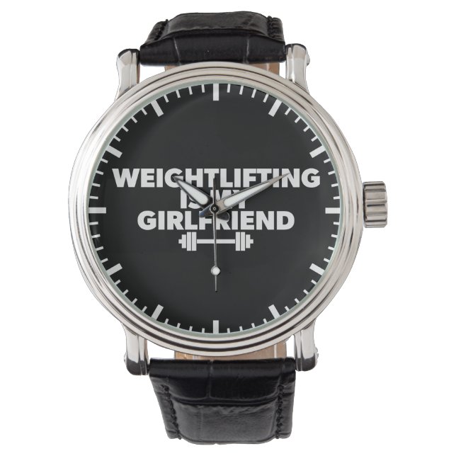 Reloj De Pulsera Halterofilia Es Mi Novia - Divertido Trabajo (Anverso)