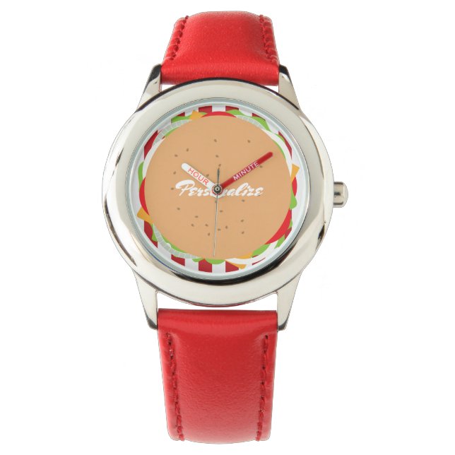Reloj De Pulsera Hamburger cheeseburger lindo café (Anverso)