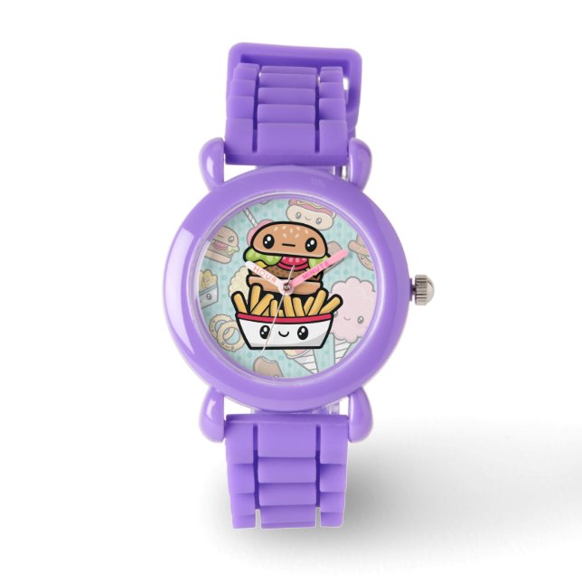 Reloj De Pulsera Hamburguesa de comida chatarra y soda (Anverso)