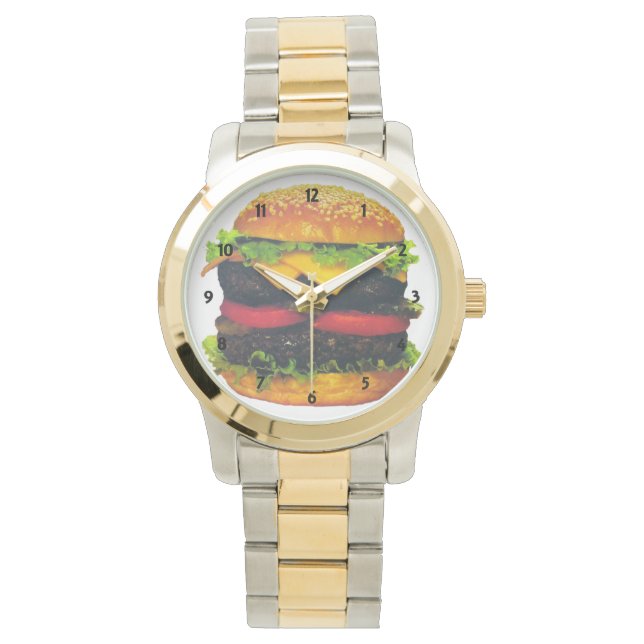 Reloj De Pulsera Hamburguesa doble de lujo con queso (Anverso)