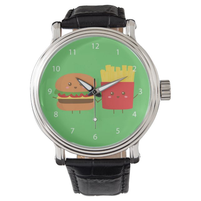 Reloj De Pulsera Hamburguesa y bolas, amigos para siempre (Anverso)