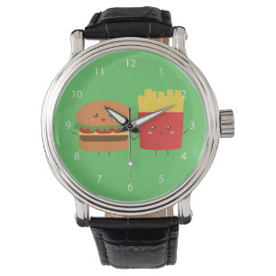 Reloj De Pulsera Hamburguesa y patatas fritas lindas, amigos para s